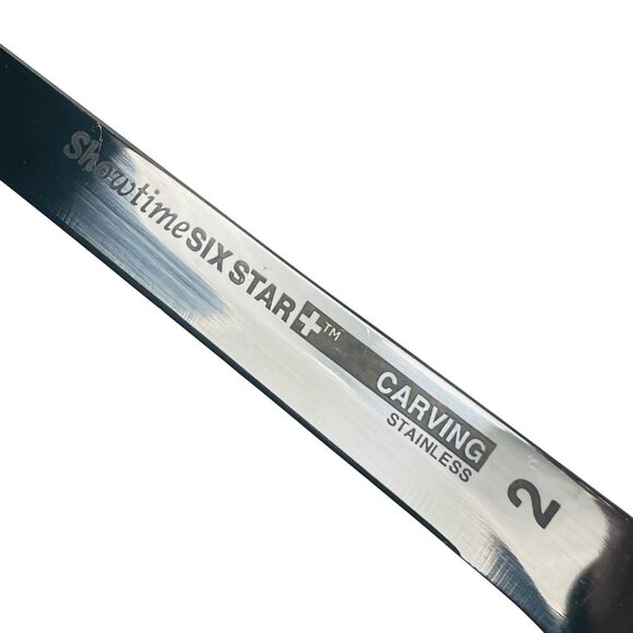 Showtime Six Star+ Carving Knife & Fork Set Stainless Steel Black Handles #2 &12 - Picture 4 of 10